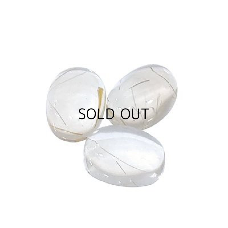 画像1: ルチレイテッドクォーツ オーバルカボ 10x14mm (1)