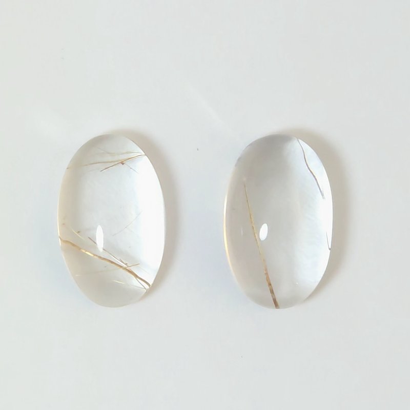 画像1: ルチレイテッドクォーツ オーバルカボ 11x18mm (1)
