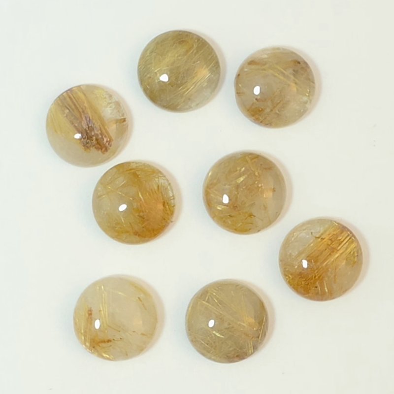 画像1: ルチレイテッドクォーツ ラウンドカボ 12mm (1)