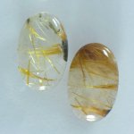 画像1: ルチレイテッドクォーツ オーバルカボ 13x20mm (1)