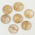 画像1: ルチレイテッドクォーツ ラウンドカボ 15mm (1)