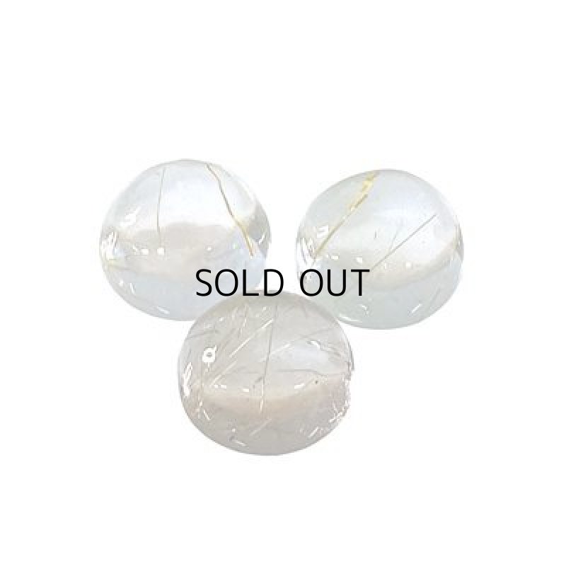 画像1: ルチレイテッドクォーツ ラウンドカボ 7mm (1)