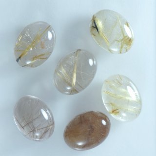 スパイダーウェブオブシディアン オーバルカボ 15x20mm - アサオ工芸