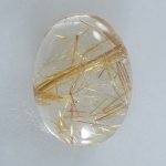 画像1: ルチレイテッドクォーツ オーバルカボ 15.2x20.2mm (1)