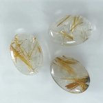 画像1: ルチレイテッドクォーツ オーバルカボ 18x25mm (1)