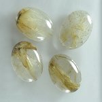 画像1: ルチレイテッドクォーツ オーバルカボ 18x25mm (1)