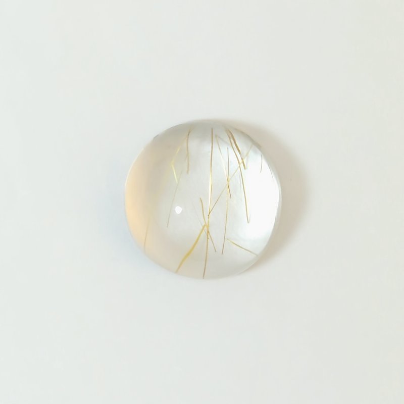 画像2: ルチレイテッドクォーツ ラウンドカボ 21.5mm (2)