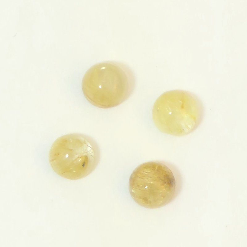 画像1: ルチレイテッドクォーツ ラウンドカボ 4.3mm (1)