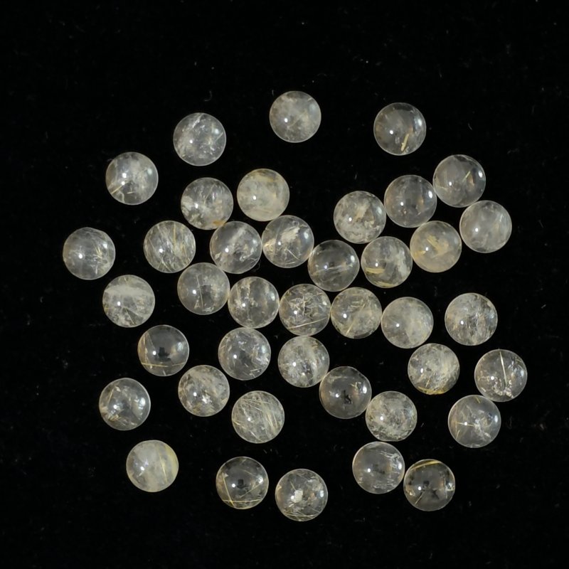 画像3: ルチレイテッドクォーツ(針少) ラウンドカボ 5mm (3)