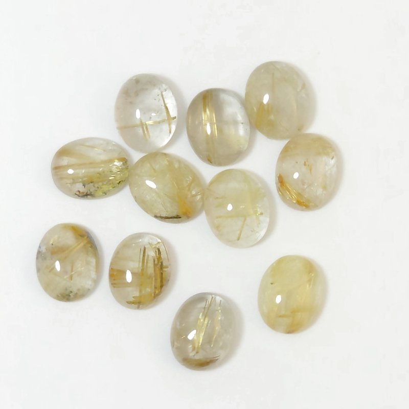 画像1: ルチレイテッドクォーツ オーバルカボ 8x10mm (1)