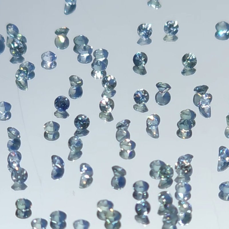 画像1: ティールサファイア ダイヤカット 1.5mm (1)