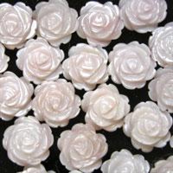 ピンクシェル カービング(バラ)片穴 8mm - アサオ工芸オンライショップ