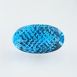 画像1: ブルートパーズ オーバルコンケーブカット 12.2x21.8mm (1)