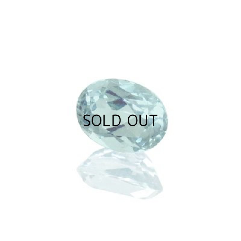 画像1: ブルートルマリン(ライト) オーバルカット 6.1x8.1mm (1)