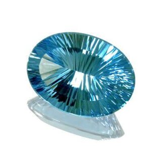 ブルートパーズ(グリーン) オーバルコンケーブカット 18.5x23.7mm