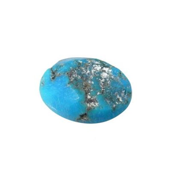 トルコ石(イラン産) オーバルカボ 12.0x17.0mm - アサオ工芸