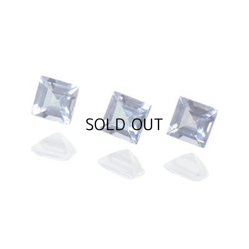 画像1: タンザナイト スクエアカット 3.4mm (1)