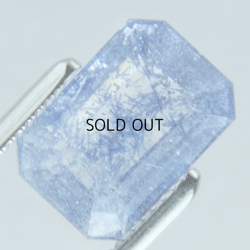 画像1: デュモルチェライトＩＮクォーツ オクタゴンカット 6.1x9.0mm (1)