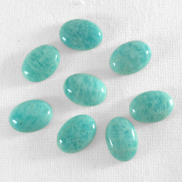 画像1: アマゾナイト(B) オーバルカボ 10x14mm (1)