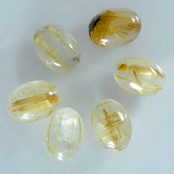 画像1: ルチレイテッドクォーツ オーバルカボ 11x15mm (1)