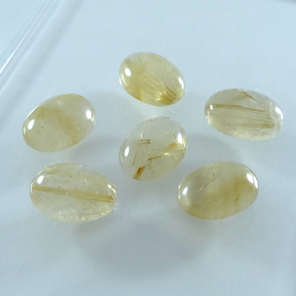 画像2: ルチレイテッドクォーツ オーバルカボ 12x16mm (2)