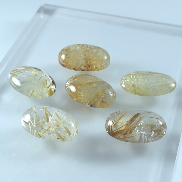 画像2: ルチレイテッドクォーツ オーバルカボ 14x21mm (2)