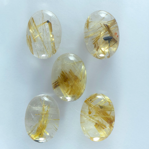 画像1: ルチレイテッドクォーツ オーバルカボ 16x22mm (1)