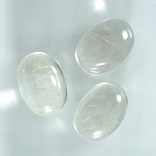 画像1: ルチレイテッドクォーツ オーバルカボ 18x25mm (1)