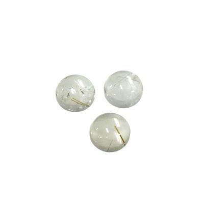 画像1: ルチレイテッドクォーツ(針少) ラウンドカボ 6mm (1)