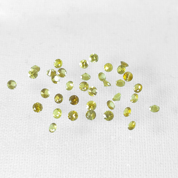 画像1: イエロートルマリン ラウンドカット 2mm (1)