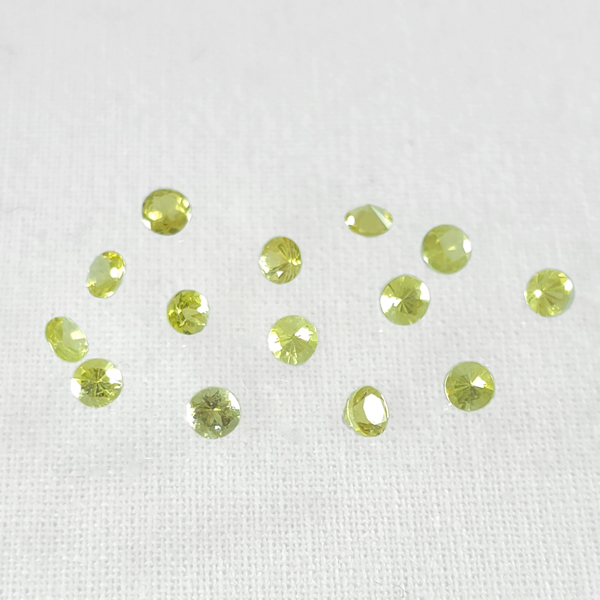 画像1: カナリートルマリン ラウンドカット 3mm (1)