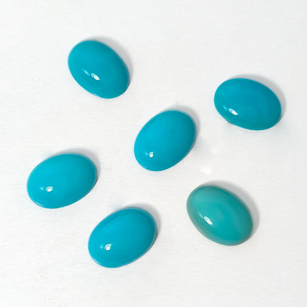 画像1: トルコ石 オーバルカボ 10x14mm (1)